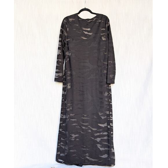 Allsaints Black Katlyn Mattea Long Sleeve Mesh Maxi Dress, Size 10 - Picture 2 of 7